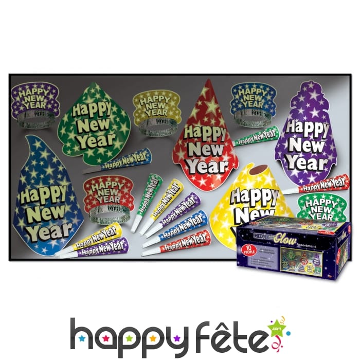 Boite de cotillons midnight glow pour 10 personnes