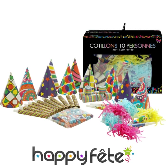Boite de cotillons pour 10 personnes