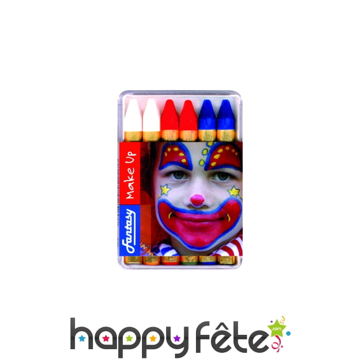 Boîte de crayons bleu/blanc/rouge