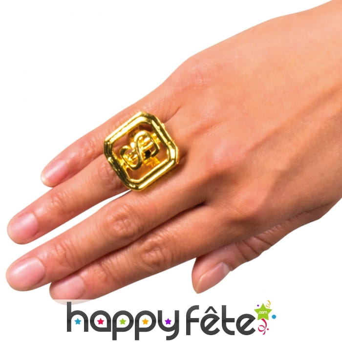 Bague Dollar dorée, en métal