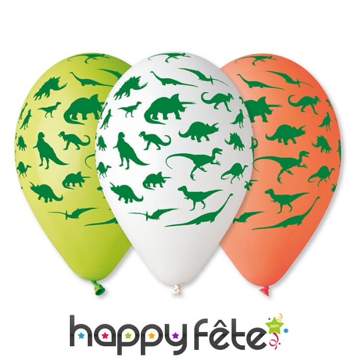 Ballons décorés de petits dinosaures