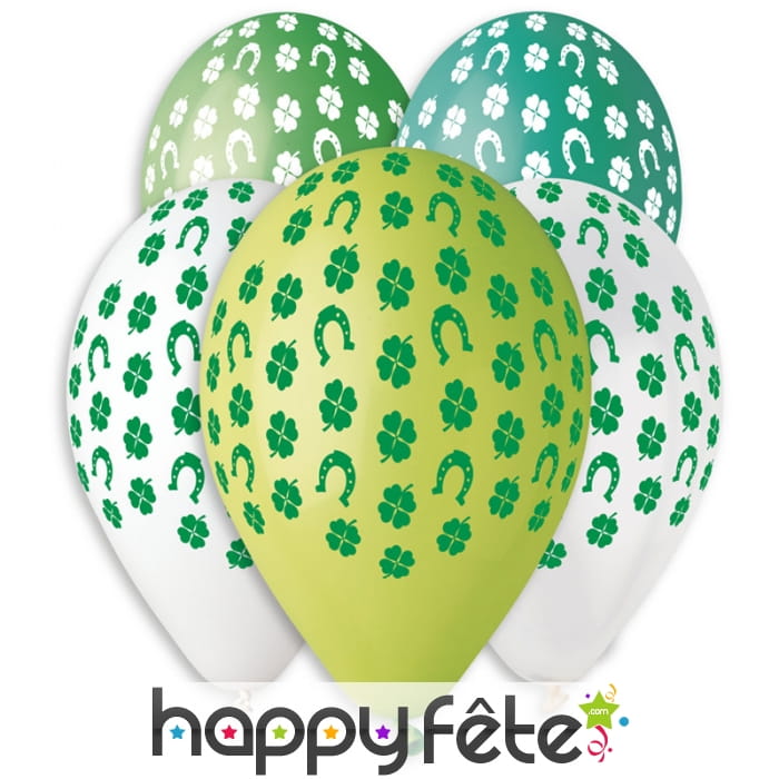 Ballons décorés de trèfles, St Patrick