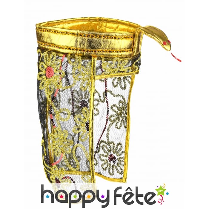 Bandeau doré égyptien avec voile décoré