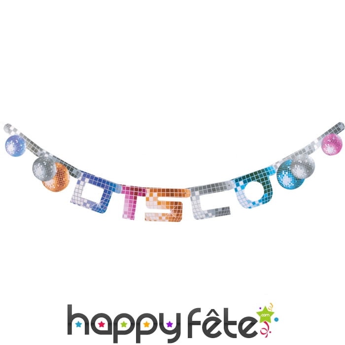 Bannière disco en lettres