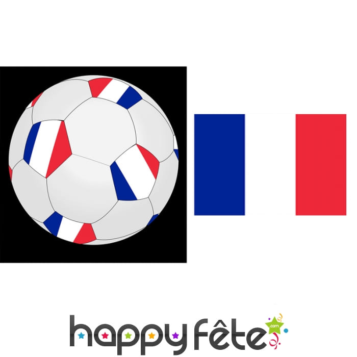Ballon de foot aux couleurs de la france, 25cm