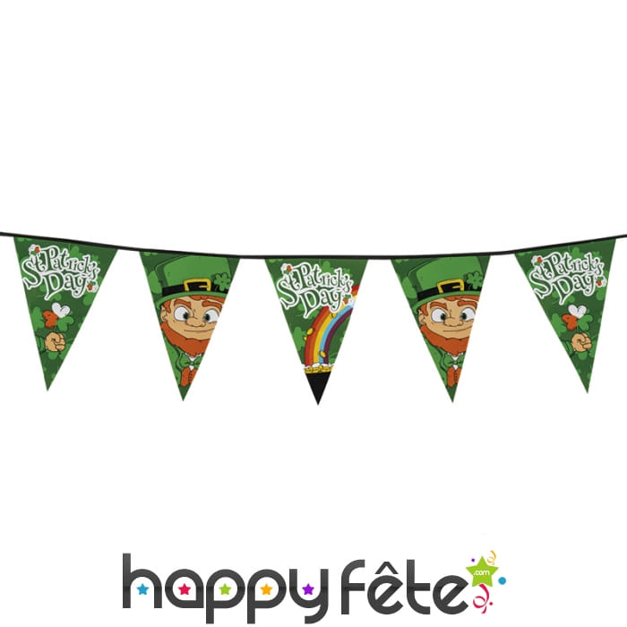 Banderole de fanions St Patrick, 8m