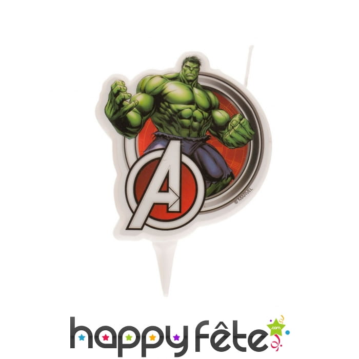 Bougie de Hulk avec logo Avengers, 7,5cm