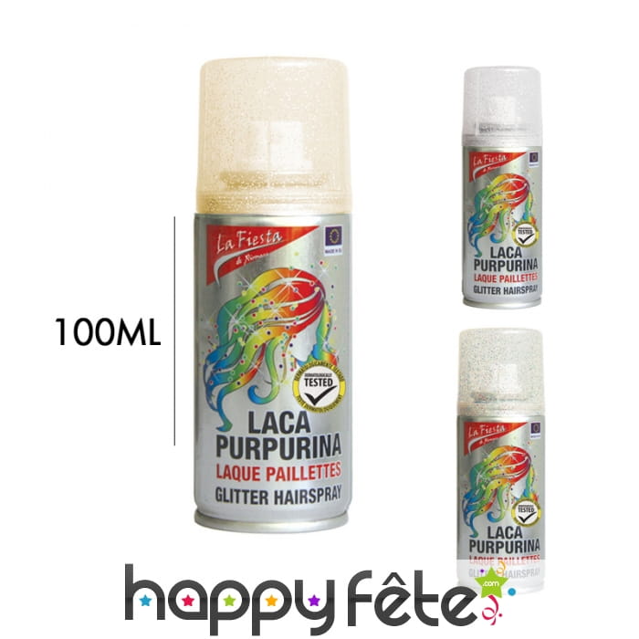 Bombe de laque à paillettes pour cheveux