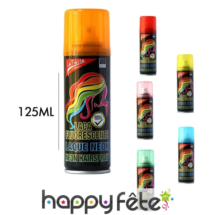 Bombe de laque fluo pour cheveux de 125 ml