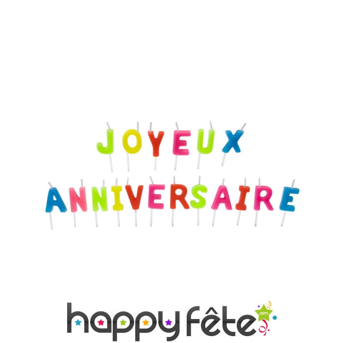 Bougies de lettres Joyeux anniversaire