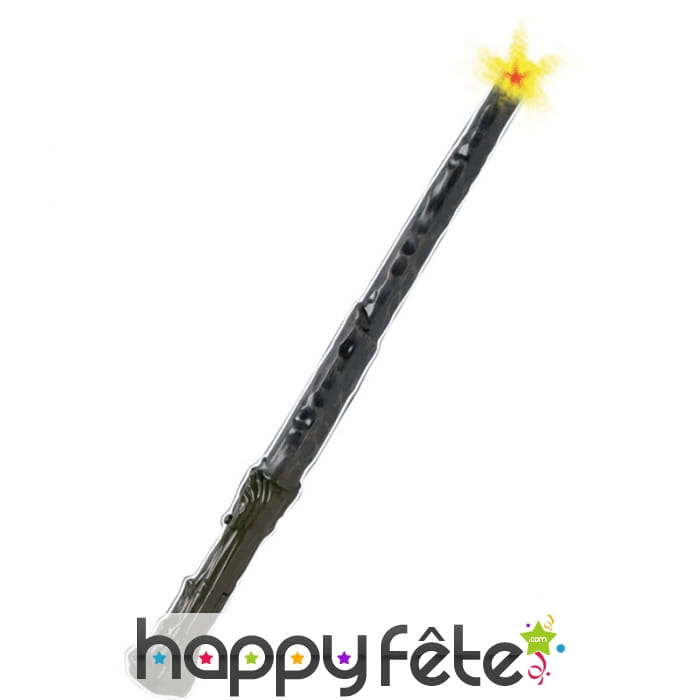 Baguette de mage imitation bois, son et lumière