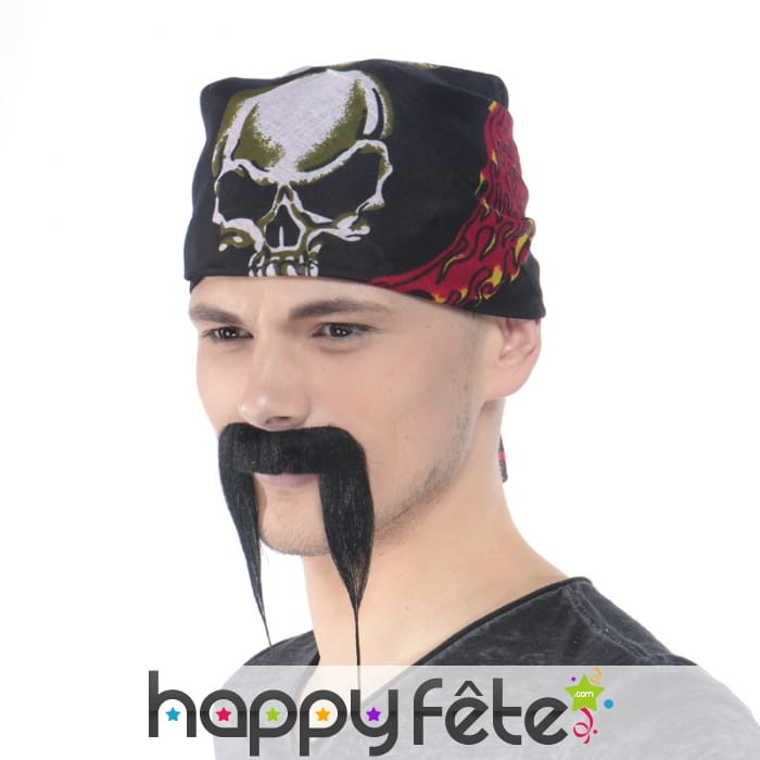 Bandana de motard tête de mort et flammes
