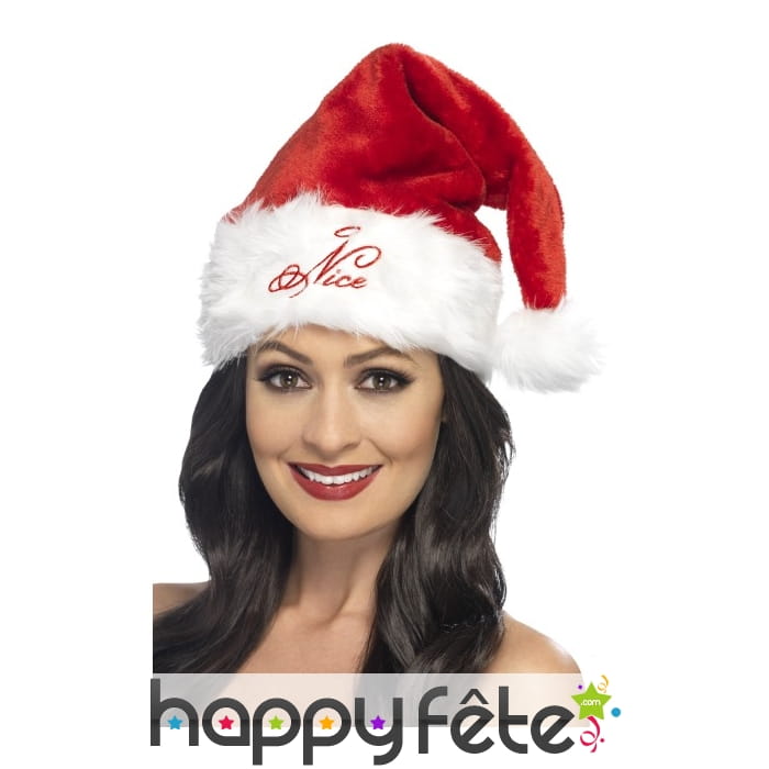 Bonnet de mère Noël Naughty ou Nice