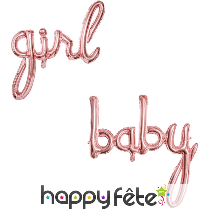 Ballon de naissance rose doré, 77 x 70 cm