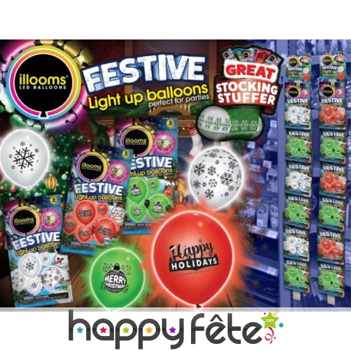 Ballons de Noël lumineux