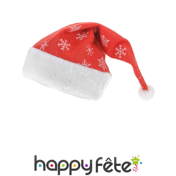 Bonnet de Noel avec flocons imprimés