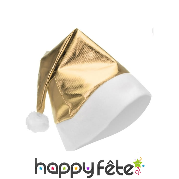 Bonnet de Noël doré métallisé