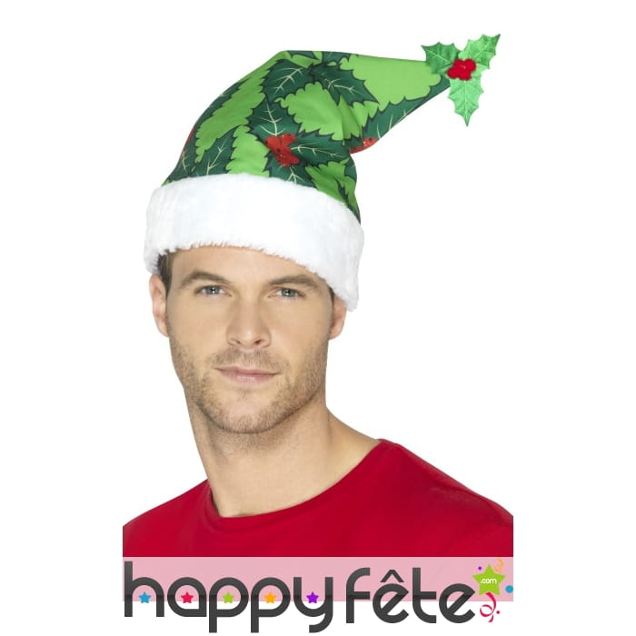 Bonnet de Noël recouvert de motifs gui