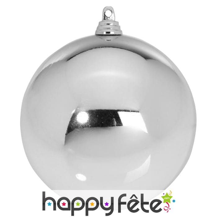 Boule de noël argentée brillante de 20cm