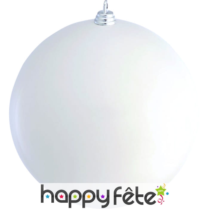 Boule de noël blanche brillante de 10 cm