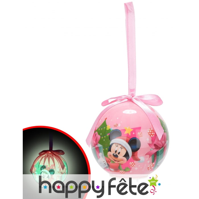 Boule de Noël Minnie lumineuse 7,5 cm