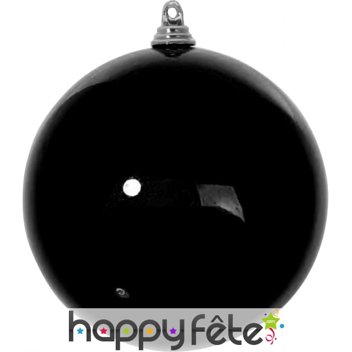 Boule de noël noire brillante de 14cm
