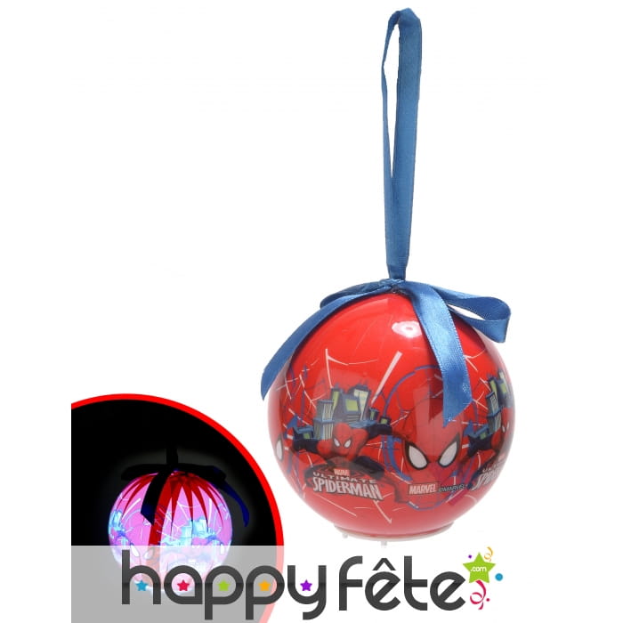 Boule de Noël Spiderman Lumineuse 7,5cm