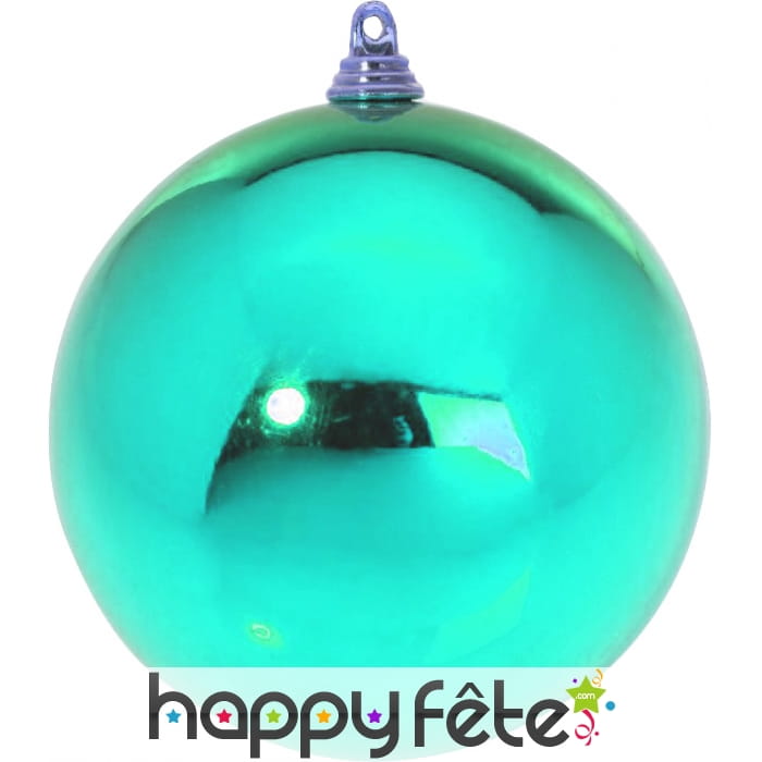 Boule de noël turquoise de 20cm. Brillante