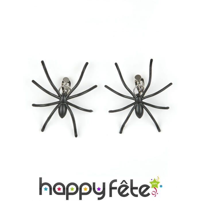 Boucles d'oreilles araignées noires