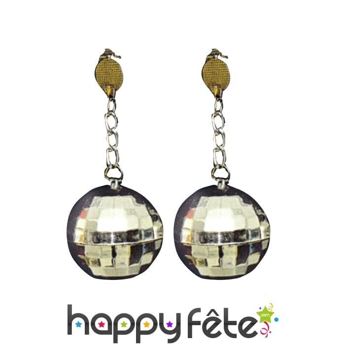Boucles d'oreilles boules disco