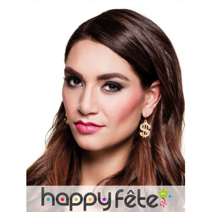 Boucles d'oreilles dollar doré
