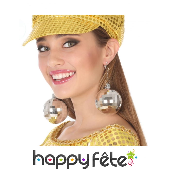 Boucles d'oreilles grosses boules à facettes