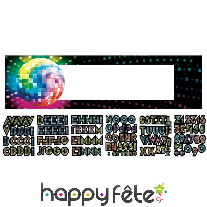 Bannière disco personnalisable de 1,65m