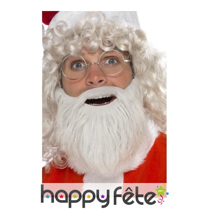 Barbe de père Noël perle, fausse fourrure