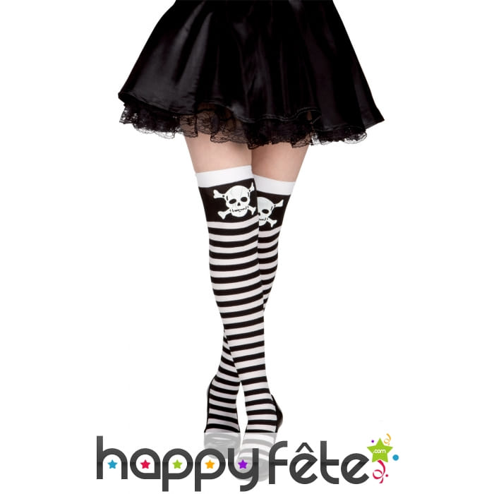 Bas de pirate rayés noires et blancs