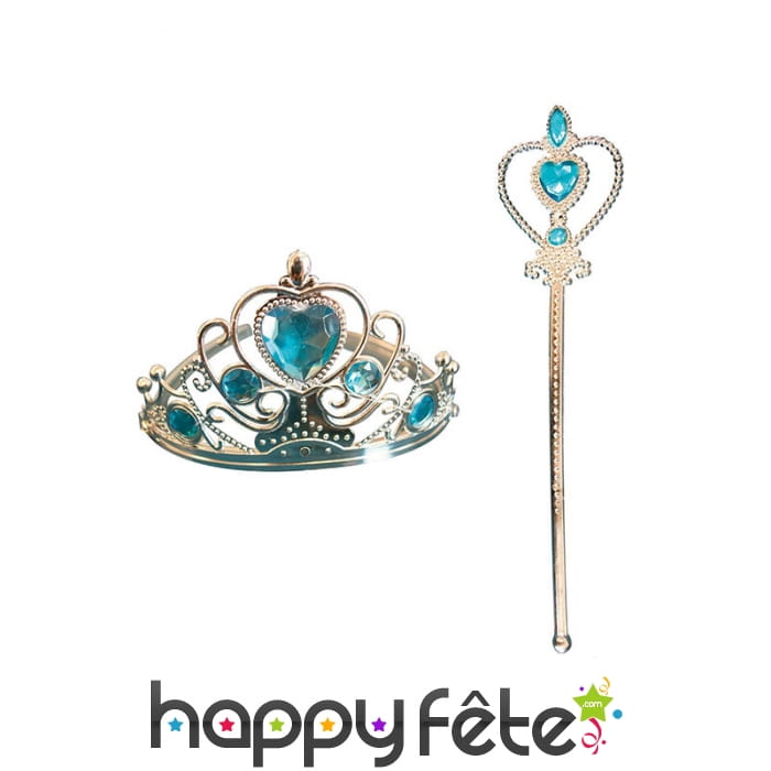 Baton de petite princesse bleu avec couronne