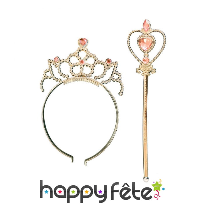 Bâton de petite princesse rose avec couronne