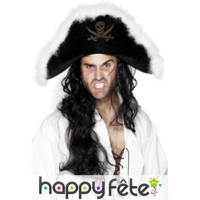 Bicorne de pirate avec froufrou