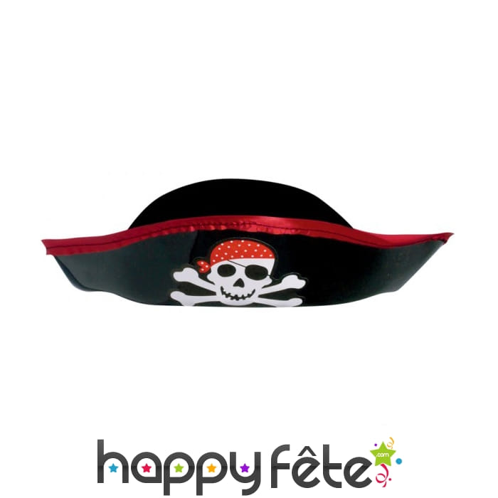Bicorne de pirate avec tête de mort pour enfant