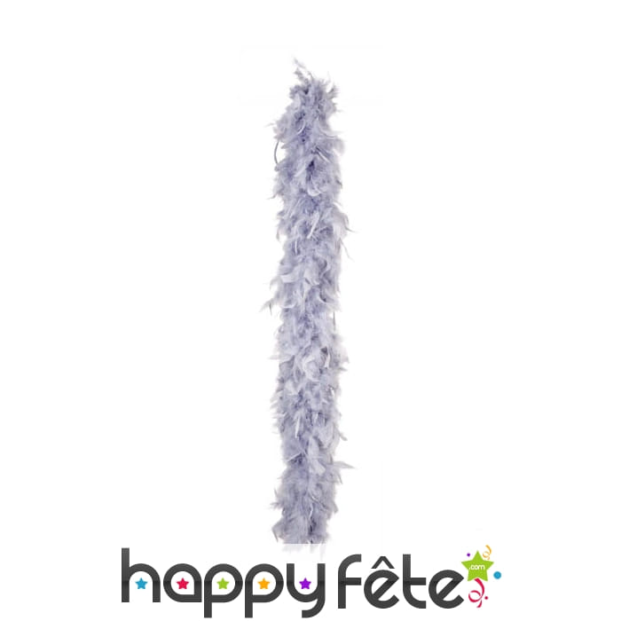 Boa de plumes gris perle