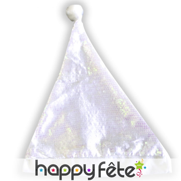 Bonnet de pere noel blanc irisé