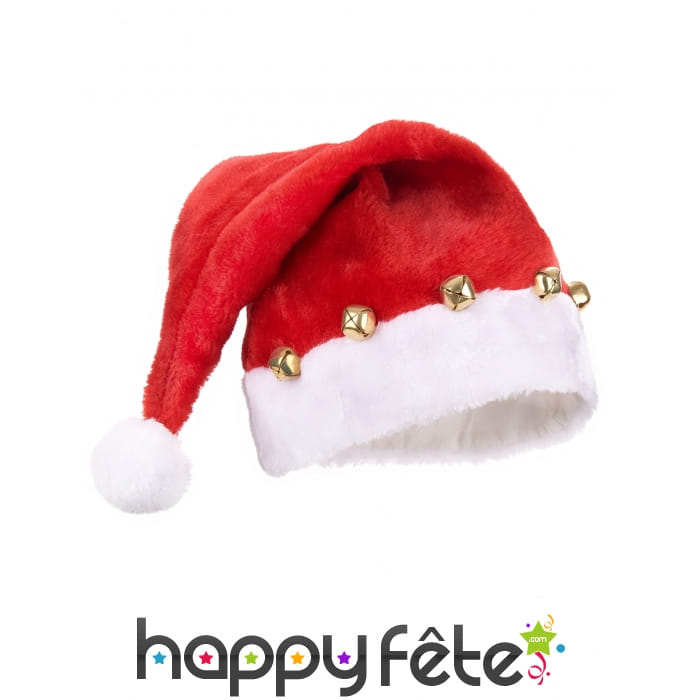 Bonnet de Père Noël décoré de grelots