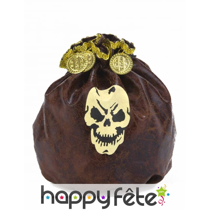 Bourse de pirate imitation cuir, 23cm