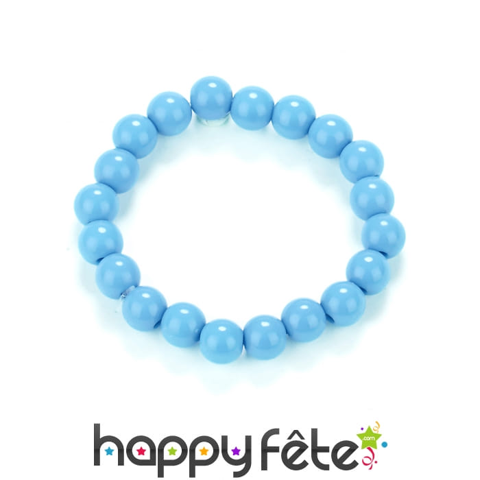 Bracelet de perles bleues en plastique