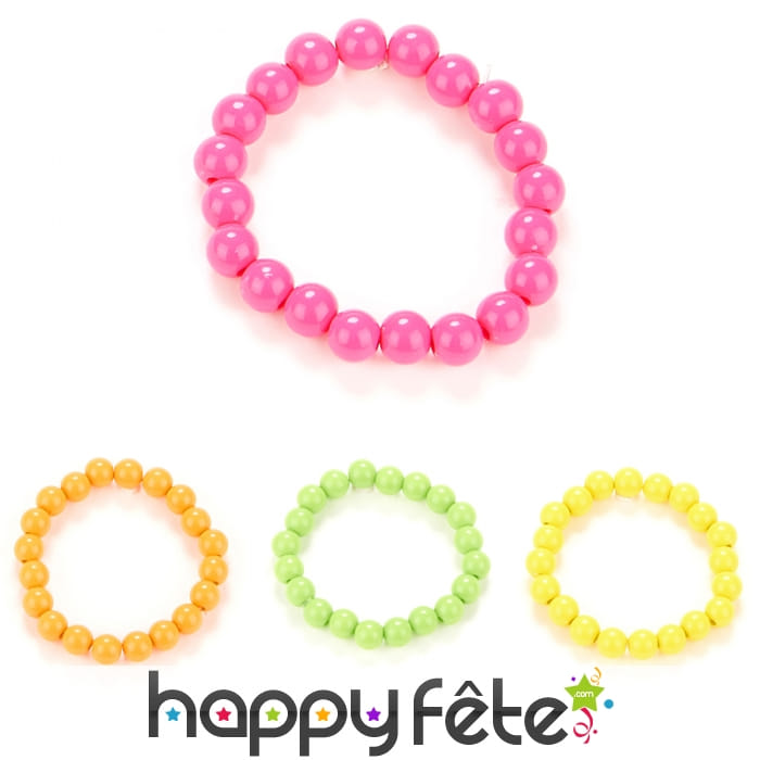 Bracelet de perles colorées années 80