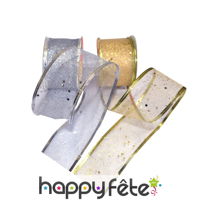 Bobine de ruban pailleté en organza