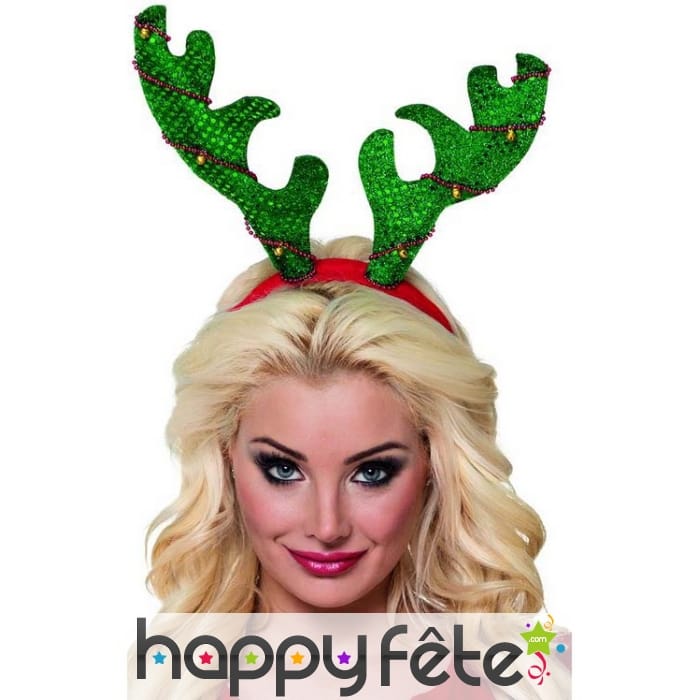 Bois de renne vert sur serre-tête