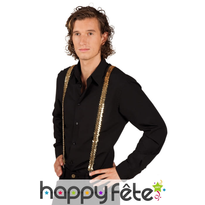 Bretelles dorées recouvertes de sequins