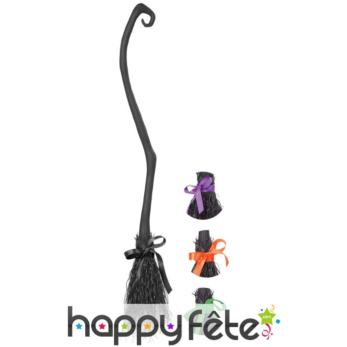 Balai de sorcière tordu en plastique noir