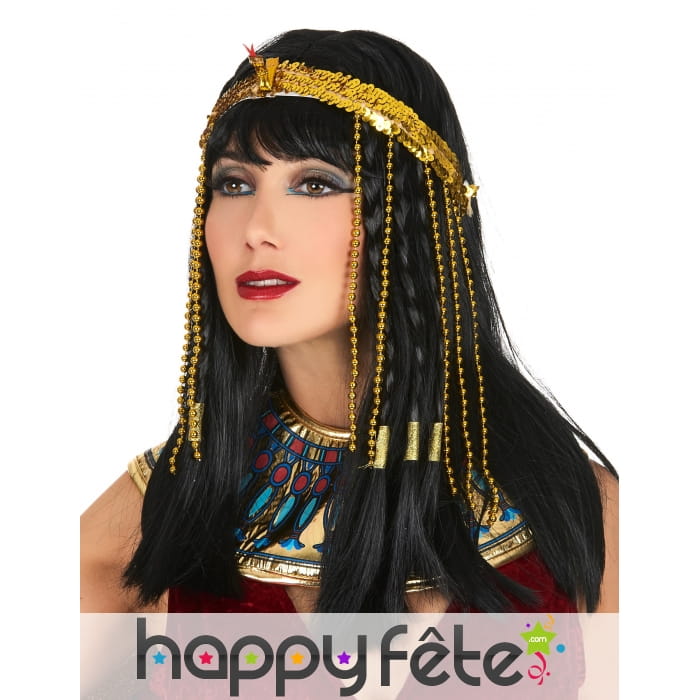 Bandeau de tête égyptien doré avec serpent